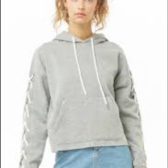‼️4 for $25‼️ ❤️ FOREVER 21 Lace up Draw String Hoodie - Picture 2 of 6